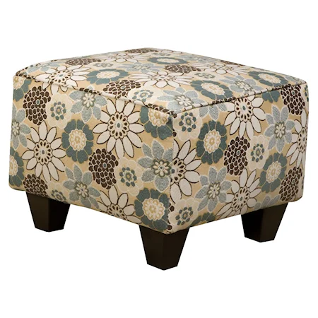 Accent Ottoman with Wood Legs